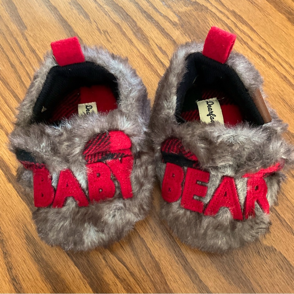EUC Dearfoams Baby Bear Slippers, Sz 3-6 Mos.